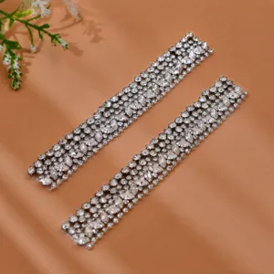 Rhinestone applique patch for wedding dress high heels DIY sparkling crystal decorative trim