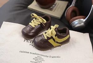 Kids retro sneakers brown casual shoes spring autumn comfortable footwear for boys and girls