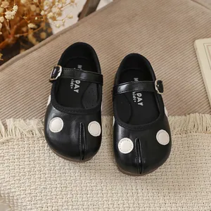 Kinderen gespleten teen Mary Jane schoenen retro zwart platte prinses schoenen lente