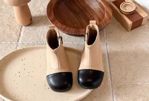 Mädchen Kontrastfarbe Stiefel Kleinkind süße Kurzstiefel Frühling Herbst weiche Sohle Schuhe