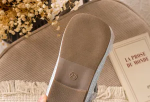 Kleinkinder Maedchen Prinzessin Schuhe Soehle Detail, suesse Feenstil Schuhe mit Groessen.