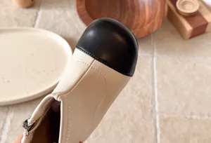 Kinder Zweifarbige Stiefeletten mit schwarzer Kappe und bequemer weicher Sohle im Herbst