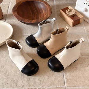 Kinder Kontrastzehe Martin Stiefel Mode Kleinkind kurze Stiefel bequeme weiche Sohle Schuhe