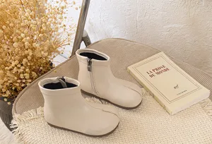 Botines de estilo británico con punta dividida para niñas, botas cortas cómodas para la primavera.