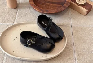 Zapatos Mary Jane retro para niños con punta dividida, bonitos zapatos planos de princesa.