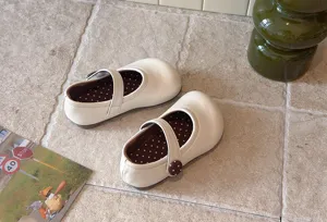 Kinder Retro weiße Leder Mary Jane Schuhe, weiche Sohle Prinzessin Schuhe für Mädchen.
