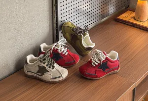 Kids vintage star trainer shoes, spring autumn casual sports sneakers with soft sole.
