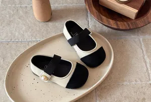 Chaussures en cuir mode enfants printemps automne nouveau style filles blocs de couleur