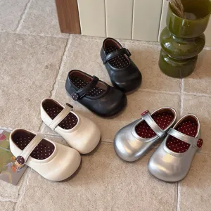Mädchen Französisch Retro PU Leder Mary Jane Flache Schuhe Süße Schleife Prinzessin Einzelne Schuhe