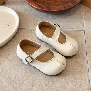 Zapatos planos Mary Jane retro para niñas pequeñas, bonitos zapatos de princesa de cuero PU.
