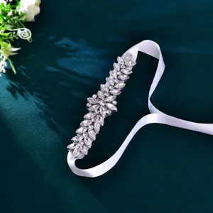 Handmade Rhinestone Bridal Wedding Belt Crystal Sash Ribbon Belt For Women Dress Party Formal Apparel Accessories