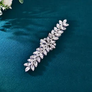 Bridal crystal rhinestone applique belt handmade wedding dress decorative accessories sparkle.