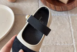 Chaussures plates Mary Jane bicolores élégantes pour enfants, jolies chaussures souples.