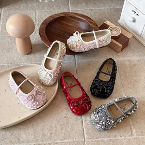 Chaussures plates à paillettes pour filles printemps automne semelle souple princesse