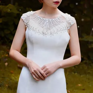 Braut Spitze Strass Schal Hochzeit Perle Schulter Cape Hohl Falscher Kragen Damen Accessoires