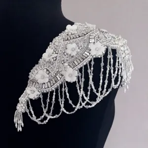 Parche de Diamantes de Imitación con Borla de Cuentas Hecho a Mano Aplicación Floral Accesorios de Costura DIY