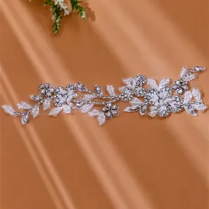 Handgemaakte strass kant applique patch voor trouwjurk DIY naaien en bruidsjurk decoratie.