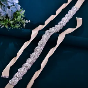 Cintura per Abito da Sposa in Strass Fatta A Mano Con Fiocco in Nastro Donna Festa di Matrimonio Cintura Decorativa Accessori Moda