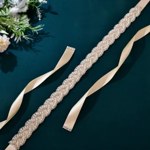 Cintura in vita di perle e strass per abito da sposa elegante accessorio decorazione scintillante