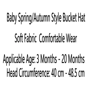 Dettagli specifici del cappello a secchiello per neonati primavera autunno con taglie.