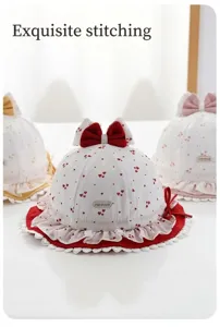 Carino cappello da pescatore per neonato fiocco primavera autunno traspirante sole bimbo
