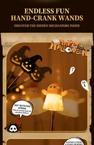 Halloween glowing hand shaker toy party light up pumpkin ghost prop for kids fun decoration
