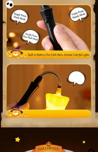 Halloween glowing toy prop with flexible spring and multi-mode lighting for kids party.
