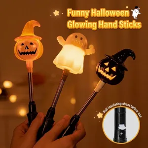 Halloween light-up pumpkin ghost handheld glowing wand toy party props for kids decoration
