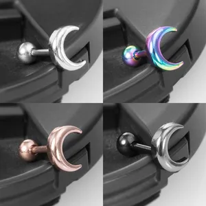 RVS maan kraakbeen piercing oorsteker in verschillende gemengde kleuren te koop.