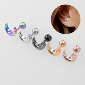 Roestvrij staal halve maan piercing oorbellen oorknopjes in verschillende kleuren.