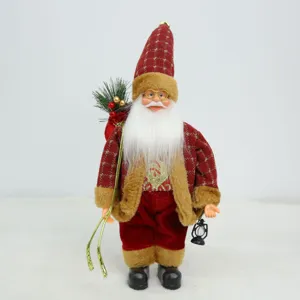 Muñeco de peluche de Papá Noel de pie de 13 pulgadas, ideal para decoración de escaparates.