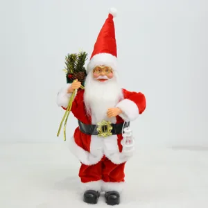 muñeco de peluche de papá noel de pie de 13 pulgadas decoración navideña figura de juguete
