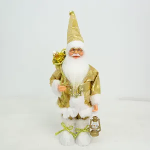 Hermoso muñeco de peluche de Papá Noel de pie para la decoración de escaparates 13 pulgadas