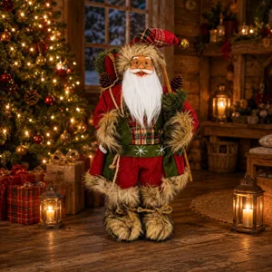 Muñeco peluche Papa Noel pie 13 pulgadas decoracion navideña escaparate juguete ornamento