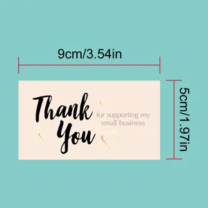 50pcs pack thank you cards for small business orders, pretty paper greeting cards with cute hearts.