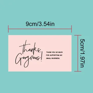 Small business thank you card paper order appreciation greeting cards pink design 50pcs