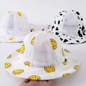 Cappello da pescatore estivo traspirante per neonato stampa cartone animato protezione solare