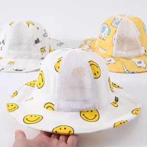 Cappello da sole traspirante bambino estate stampa cartone animato cappellino secchio