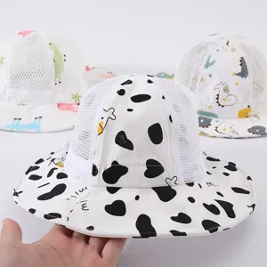 Cappello da sole traspirante per neonati estate rete secchio bimbo protezione UV