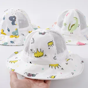 Cappello a Secchiello con Rete Giuntata del Fumetto dei Bambini Cappello di Protezione Solare di Estate Respirabile per il Sole della Spiaggia all'Aperto del Neonato