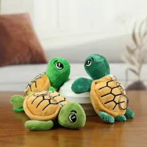 Mignon animal marin tortue en peluche petite poupée de tortue de mer porte-clés pendentif