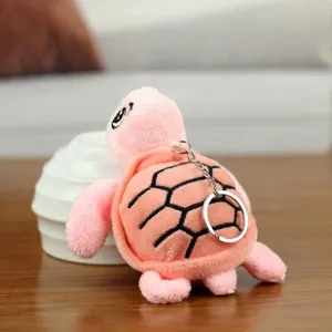 Mignon tortue rose peluche porte-clés animal marin mignon en peluche pendentif sac charme