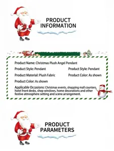 Natale peluche angelo ciondolo materiale panno morbido carina decorazione albero festa