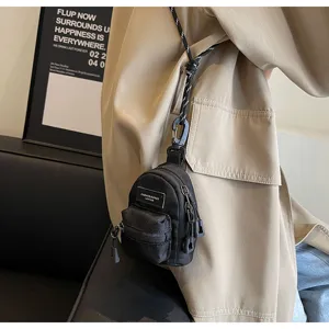 Mini Rucksack Anhänger Tasche, modische Stoff Lippenstift Kopfhörer Etui, Umhängetasche.