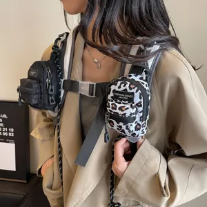Mini Umhängetasche Mode Anhänger Rucksack Trendiges Stoff Multi-Tasche Geschirr Streetstyle