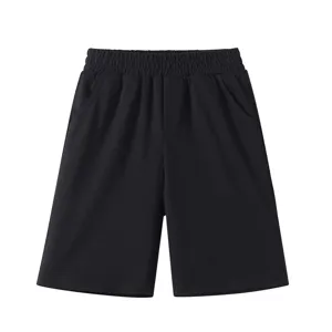 Kids black casual shorts summer solid color boys sports bottoms five-point trousers