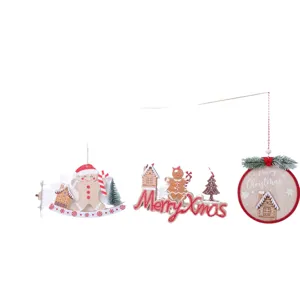 Christmas wooden gingerbread man hanging ornament set for holiday tree party decor gifts