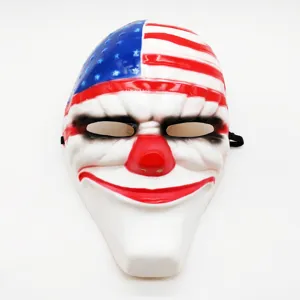 Payday Dallas mask American flag clown costume party Halloween cosplay props plastic mask accessory
