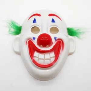 Plastic joker clown mask with red nose green hair for Halloween party cosplay costume