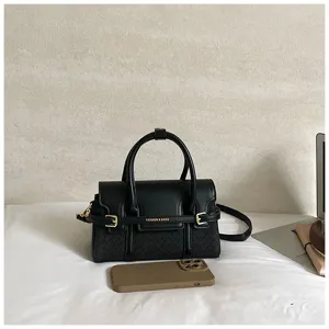 Stylish black woven crossbody shoulder bag for women, luxury niche design, versatile daily use.
